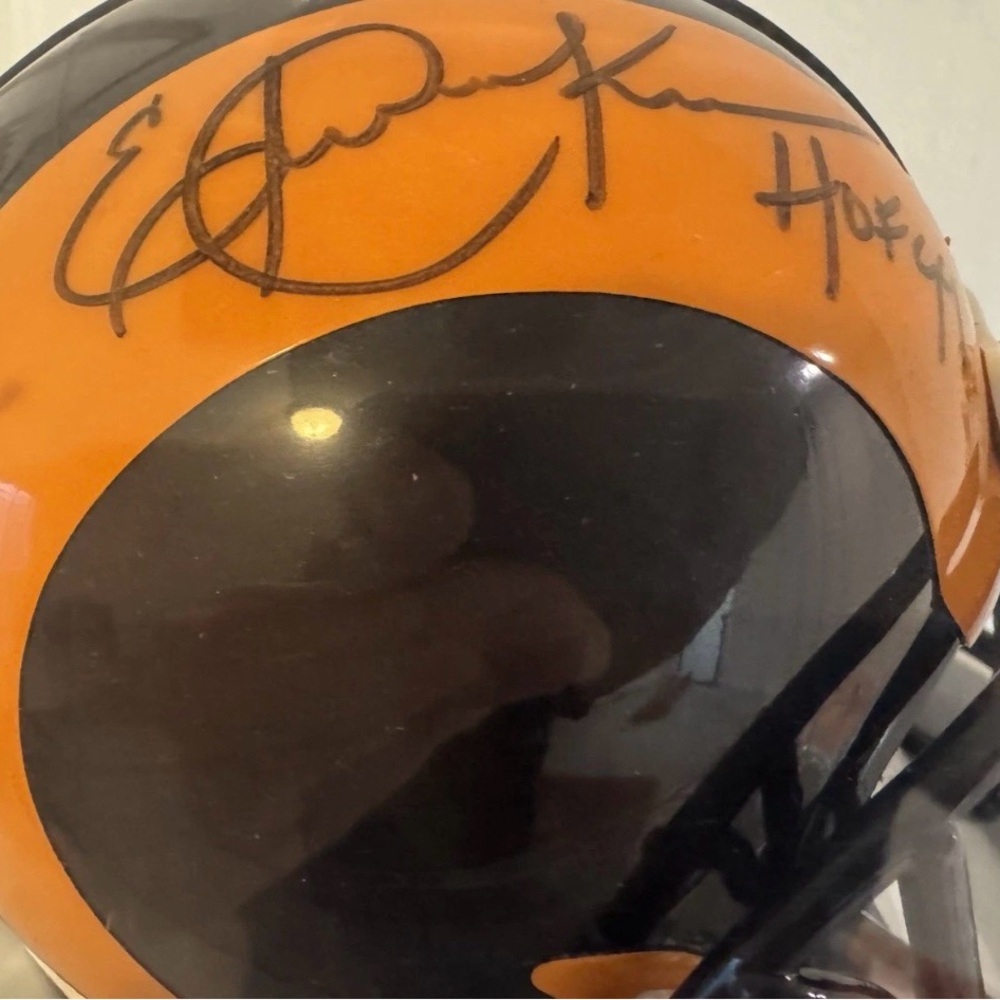 Eric Dickerson Signed HOF 99' Throwback Rams Mini Helmet JSA Certified - Picture 3 of 6